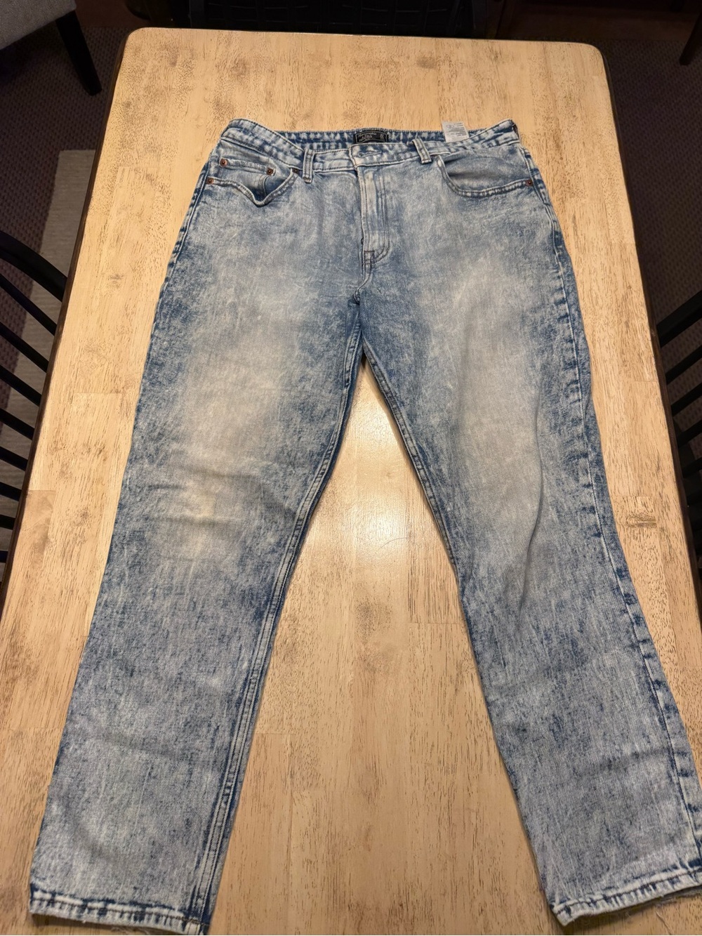 Abercrombie & Fitch Women’s High-Rise Acid Wash Jeans - Light Blue